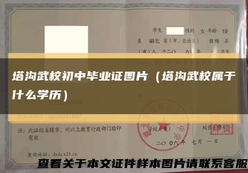 塔溝武校初中畢業證圖片（塔溝武校屬于什么學歷）縮略圖