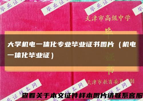 大學機電一體化專業畢業證書圖片（機電一體化畢業證）縮略圖