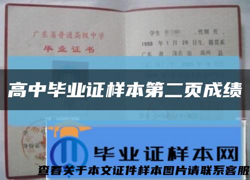 高中畢業證樣本第二頁成績縮略圖
