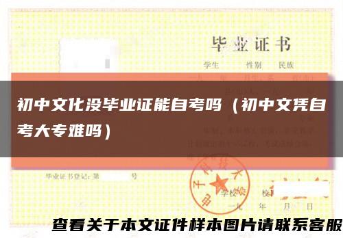 初中文化沒畢業證能自考嗎（初中文憑自考大專難嗎）縮略圖