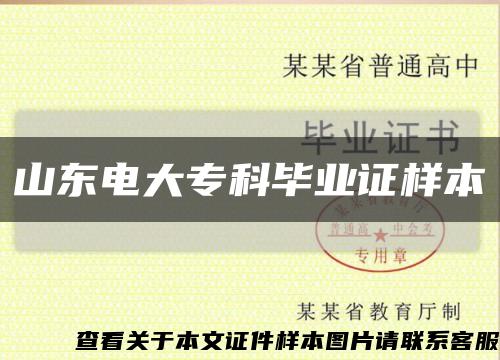 山東電大?？飘厴I證樣本縮略圖