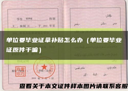 單位要畢業證拿補貼怎么辦（單位要畢業證原件干嘛）縮略圖