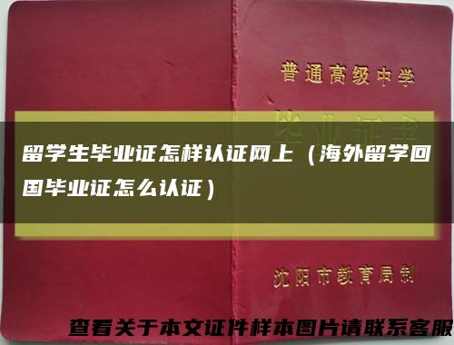 留學生畢業證怎樣認證網上（海外留學回國畢業證怎么認證）縮略圖