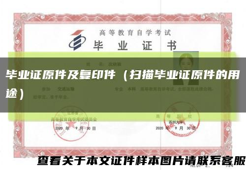 畢業證原件及復印件（掃描畢業證原件的用途）縮略圖