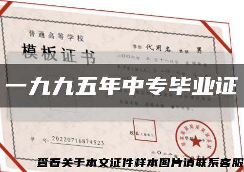 一九九五年中專畢業證縮略圖
