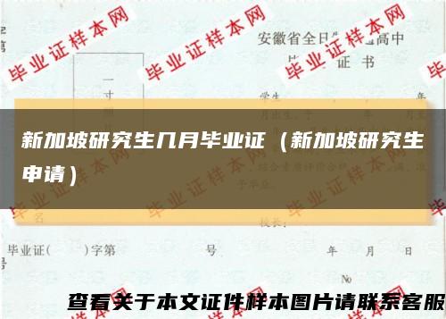 新加坡研究生幾月畢業證（新加坡研究生申請）縮略圖