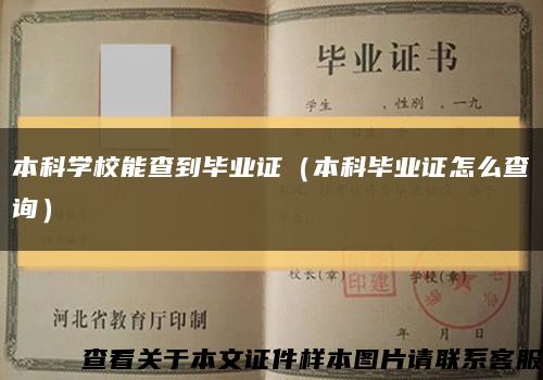 本科學校能查到畢業證（本科畢業證怎么查詢）縮略圖