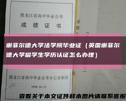 謝菲爾德大學法學院畢業證（英國謝菲爾德大學留學生學歷認證怎么辦理）縮略圖