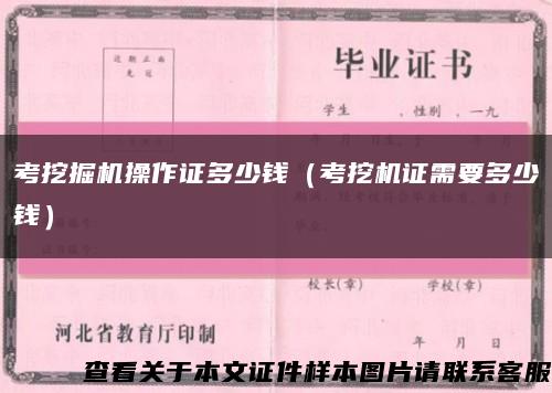 考挖掘機操作證多少錢（考挖機證需要多少錢）縮略圖