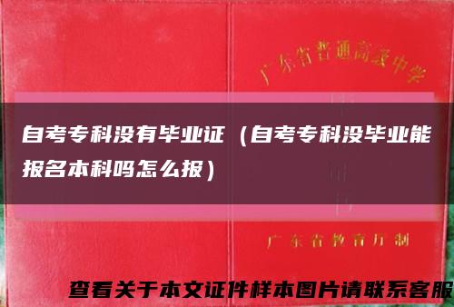 自考?？茮]有畢業證（自考?？茮]畢業能報名本科嗎怎么報）縮略圖