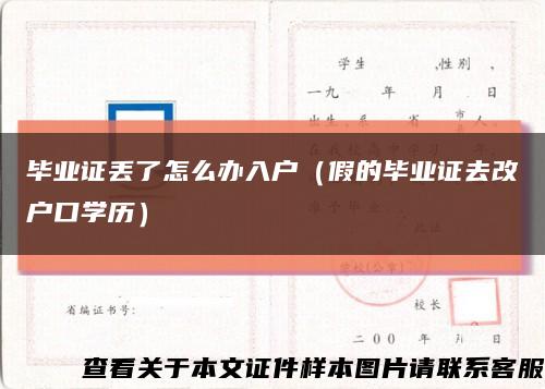 畢業證丟了怎么辦入戶（假的畢業證去改戶口學歷）縮略圖