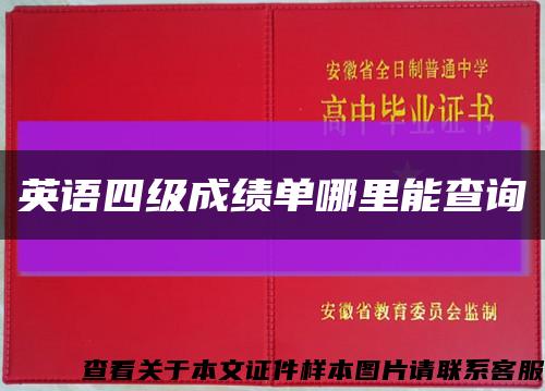 英語四級成績單哪里能查詢縮略圖