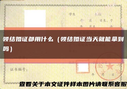 領結婚證都用什么（領結婚證當天就能拿到嗎）縮略圖