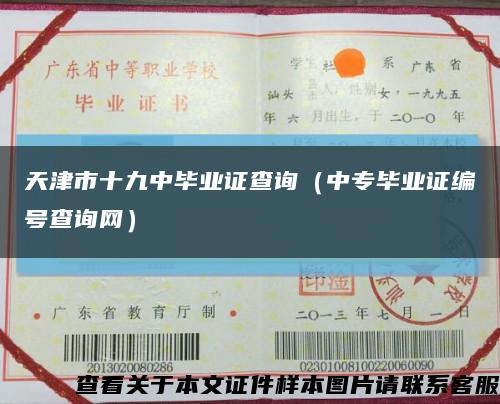 天津市十九中畢業證查詢（中專畢業證編號查詢網）縮略圖