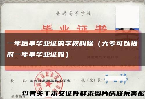 一年后拿畢業證的學校叫啥（大?？梢蕴崆耙荒昴卯厴I證嗎）縮略圖