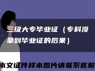 三級大專畢業證（?？茮]拿到畢業證的后果）縮略圖