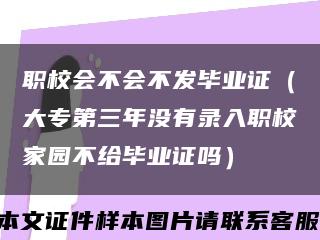 職校會不會不發畢業證（大專第三年沒有錄入職校家園不給畢業證嗎）縮略圖
