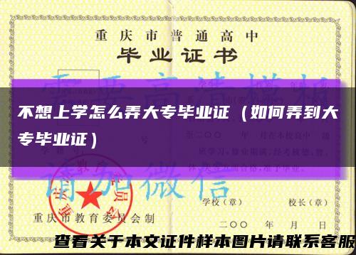 不想上學怎么弄大專畢業證（如何弄到大專畢業證）縮略圖