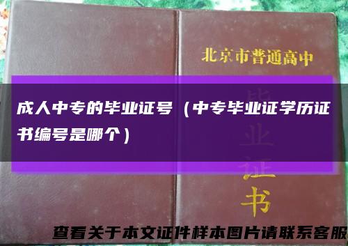 成人中專的畢業證號（中專畢業證學歷證書編號是哪個）縮略圖