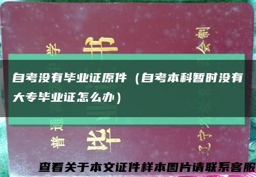 自考沒有畢業證原件（自考本科暫時沒有大專畢業證怎么辦）縮略圖