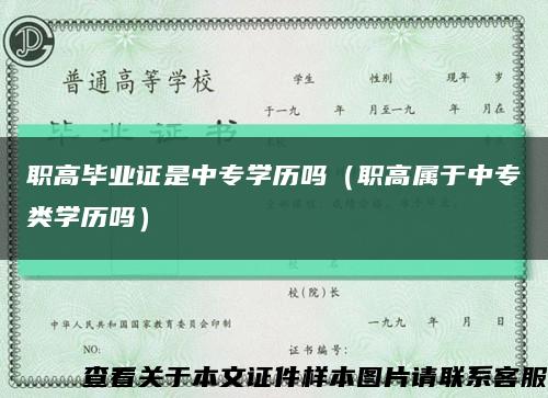 職高畢業證是中專學歷嗎（職高屬于中專類學歷嗎）縮略圖
