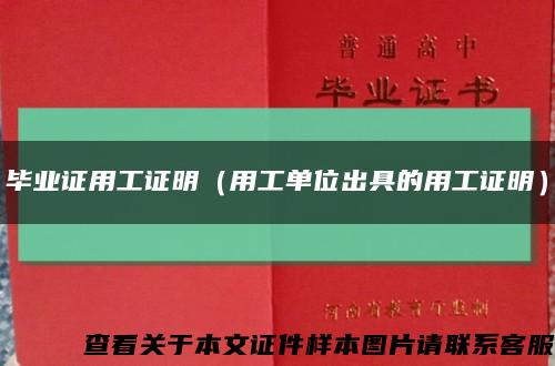 畢業證用工證明（用工單位出具的用工證明）縮略圖