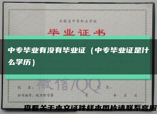 中專畢業有沒有畢業證（中專畢業證是什么學歷）縮略圖