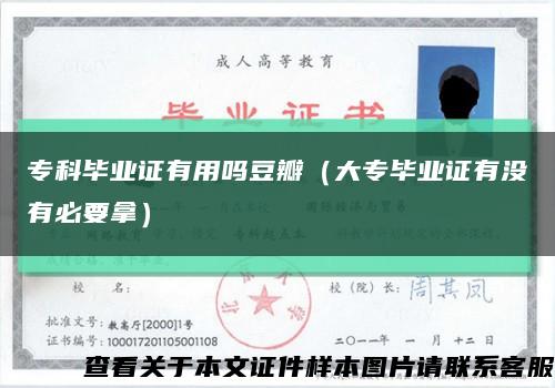 ?？飘厴I證有用嗎豆瓣（大專畢業證有沒有必要拿）縮略圖