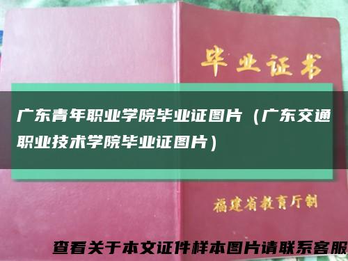 廣東青年職業學院畢業證圖片（廣東交通職業技術學院畢業證圖片）縮略圖