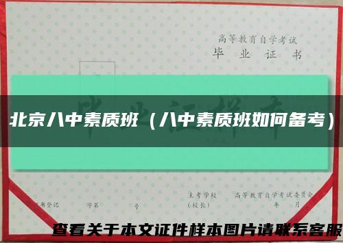 北京八中素質班（八中素質班如何備考）縮略圖