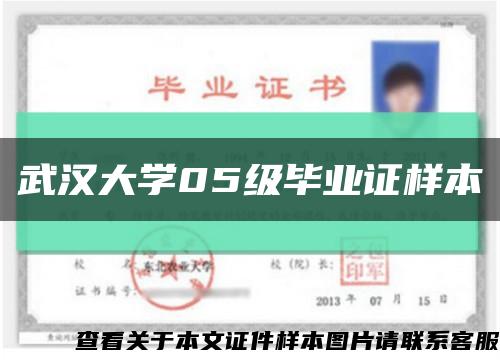 武漢大學05級畢業證樣本縮略圖