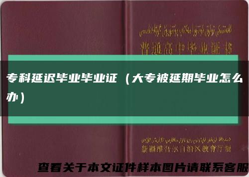 ?？蒲舆t畢業畢業證（大專被延期畢業怎么辦）縮略圖