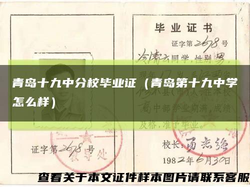 青島十九中分校畢業證（青島第十九中學怎么樣）縮略圖