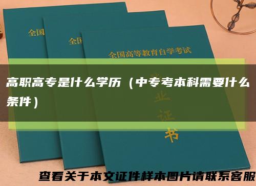 高職高專是什么學歷（中?？急究菩枰裁礂l件）縮略圖
