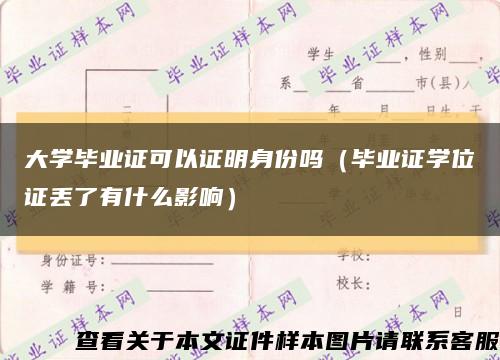 大學畢業證可以證明身份嗎（畢業證學位證丟了有什么影響）縮略圖