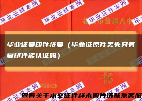 畢業證復印件恢復（畢業證原件丟失只有復印件能認證嗎）縮略圖