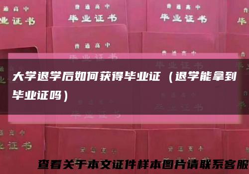 大學退學后如何獲得畢業證（退學能拿到畢業證嗎）縮略圖