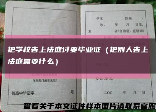 把學校告上法庭討要畢業證（把別人告上法庭需要什么）縮略圖