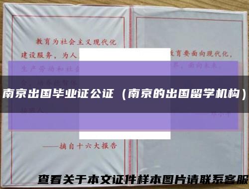 南京出國畢業證公證（南京的出國留學機構）縮略圖