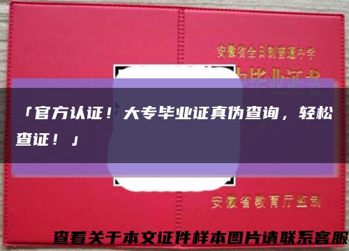 「官方認證！大專畢業證真偽查詢，輕松查證！」縮略圖