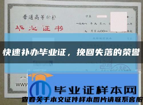 快速補辦畢業證，挽回失落的榮譽縮略圖