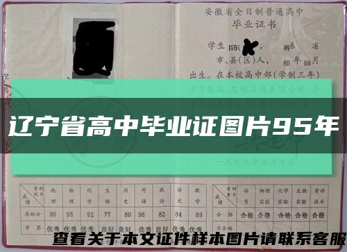 遼寧省高中畢業證圖片95年縮略圖