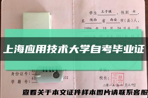上海應用技術大學自考畢業證縮略圖