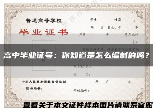 高中畢業證號：你知道是怎么編制的嗎？縮略圖