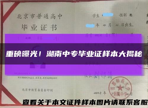 重磅曝光！湖南中專畢業證樣本大揭秘縮略圖