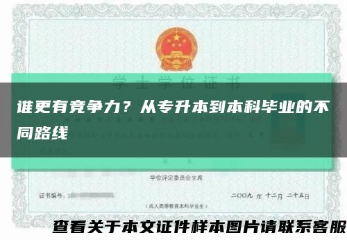 誰更有競爭力？從專升本到本科畢業的不同路線縮略圖