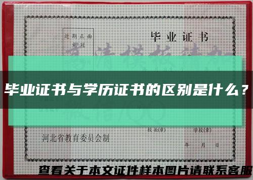 畢業證書與學歷證書的區別是什么？縮略圖