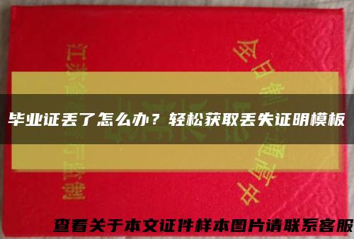 畢業證丟了怎么辦？輕松獲取丟失證明模板縮略圖