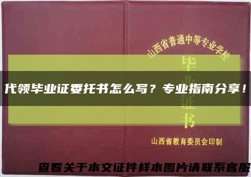 代領畢業證委托書怎么寫？專業指南分享！縮略圖