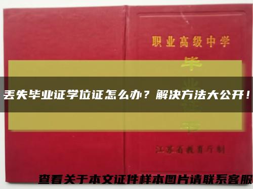 丟失畢業證學位證怎么辦？解決方法大公開！縮略圖